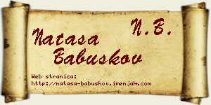 Nataša Babuškov vizit kartica